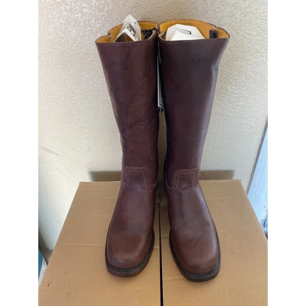 Frye 14L Brown Leather Campus Boots Men's 11 #87290 White Label NWOB Vtg 1980s - Picture 2 of 15